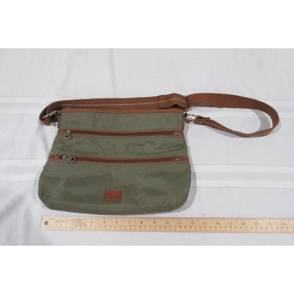 THE SAK Crossbody Bag ESPERATO Multi-Zipper Nylon Olive Green Great Travel Bag